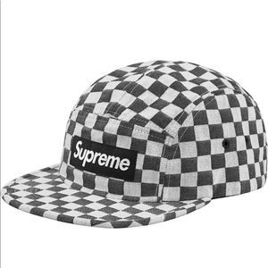 Supreme Checkerboard Camp Cap Black